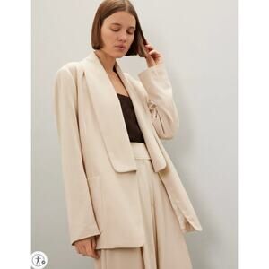 Rodebjer Cream Oversized Blazer SMALL Unstructured 80s Career Suiting Boxy $455